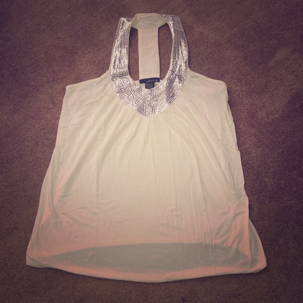 White racer back tank top